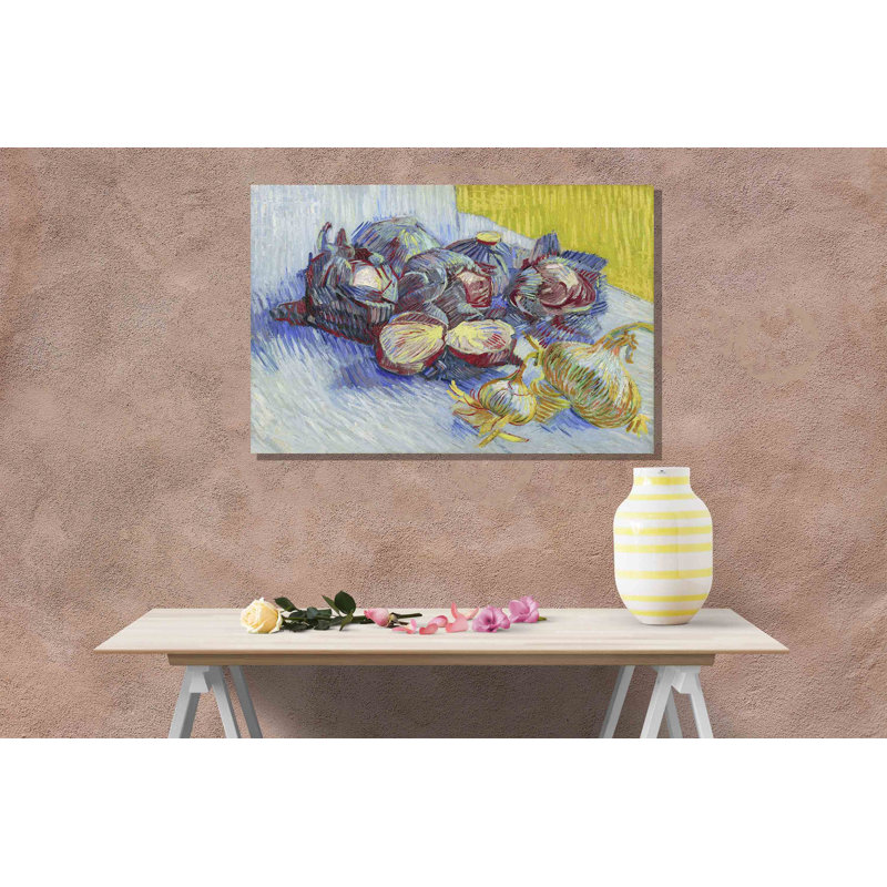 Red Cabbage And Onions by Vincent Van Gogh - Wrapped Canvas Painting, 60cm H x 86cm W x 18cm D