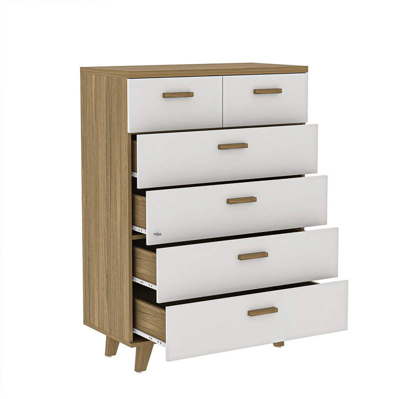Commode à tiroirs, Brun / Blanc
