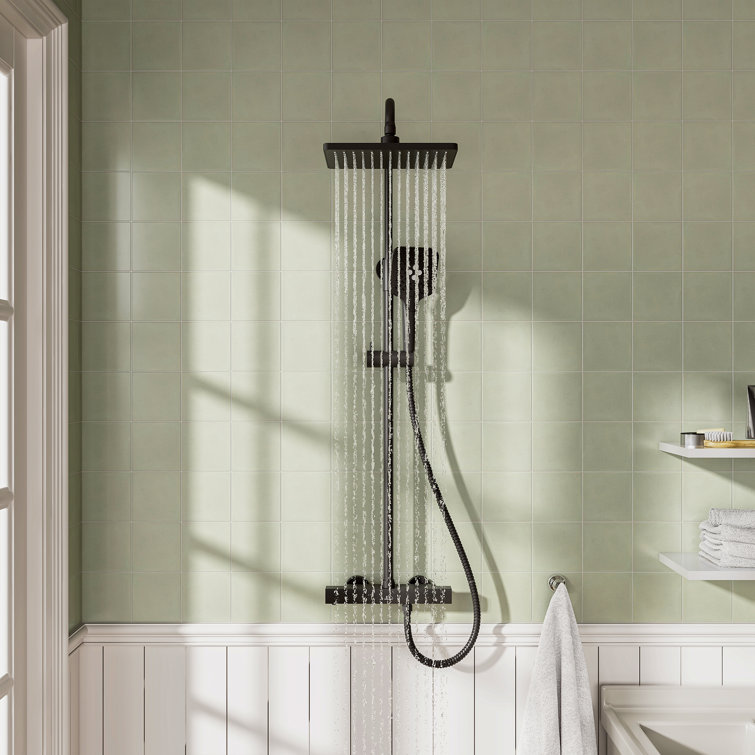 2 Functions Thermostatic shower system with 3-Setting Handheld Shower and Rough-in Valve