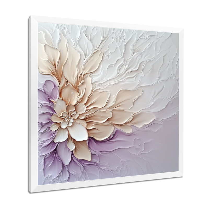 Encre liquide «Garden of Flowers - Abstract Botanicals», décoration murale, H 16 po x l 16 po, Blanc