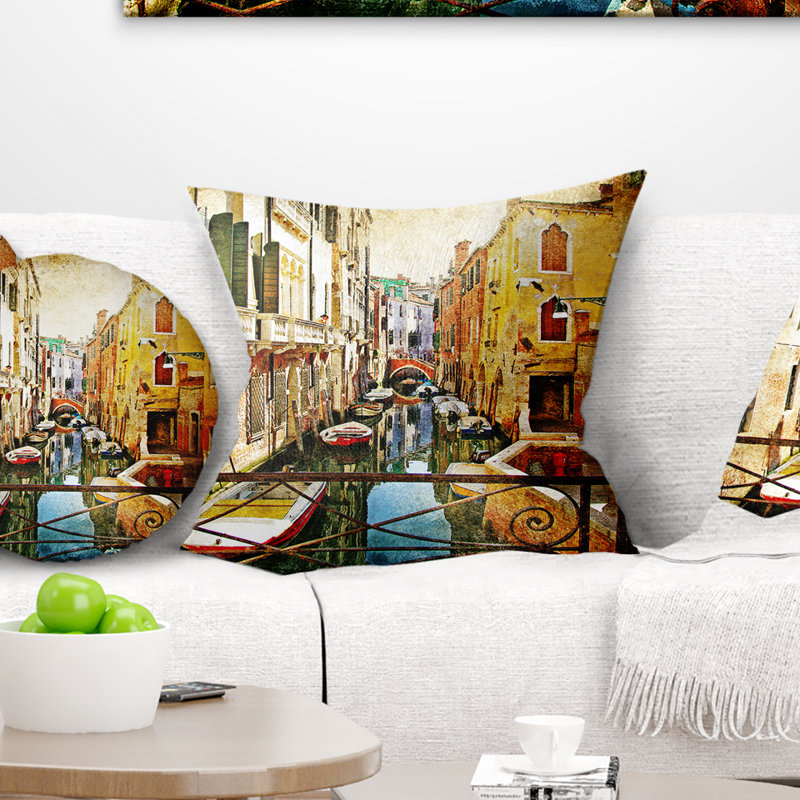 Coussin Amazing Venice - Cityscape, 18 po x 18 po, Coussin décoratif