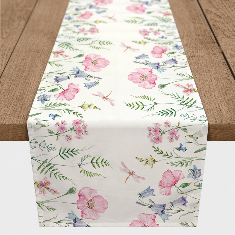 Medlock Growing Spring Flowers Table Runner, 90" x 16"