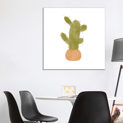 Watercolour Cactus IV by Bannarot - Wrapped Canvas Print