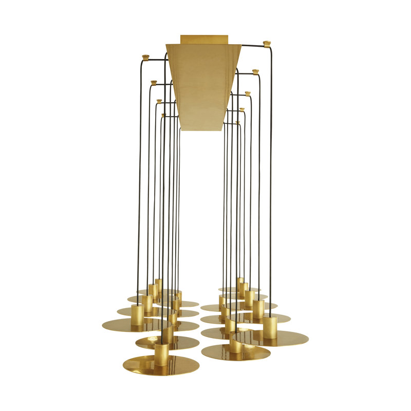 Eaves 18 - Light LED Pendant, Natural Brass