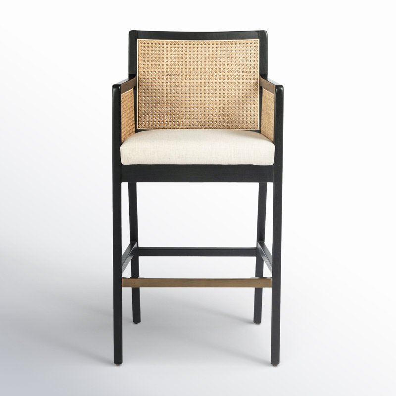 Antonia Counter & Bar Stool, Bar Stool (31.25" Seat Height), Beige, Black/Natural