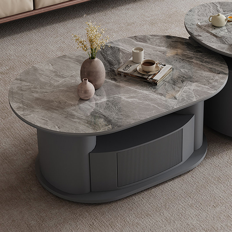Table basse supérieure Superior Rock, Gris foncé, H 19,69 po x L 47,64 po x l 27,76 po, Gris
