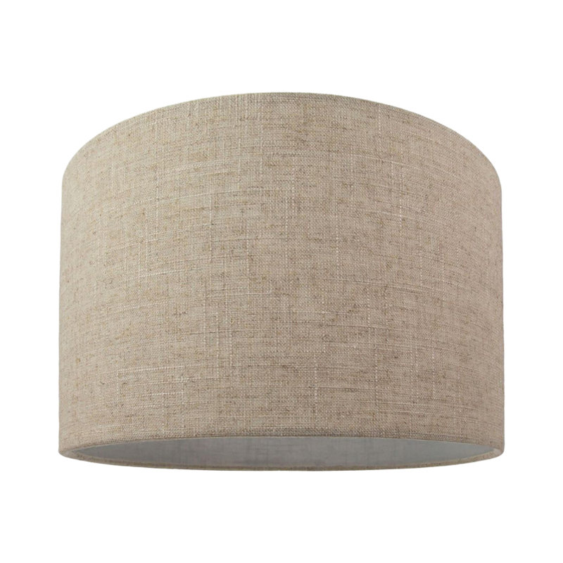 30cm Linen Drum Lamp Shade, 22cm H x 35cm W x 35cm D, Oatmeal