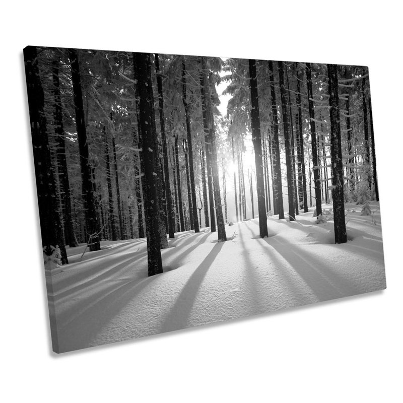 Sunset Snow Forest Landscape - Wrapped Canvas Print, 50.8cm H x 76.2cm W x 2cm D