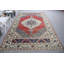 Grand tapis Oushak turc Anatolian rétro rouge éclatant pour rehausser le décor du salon