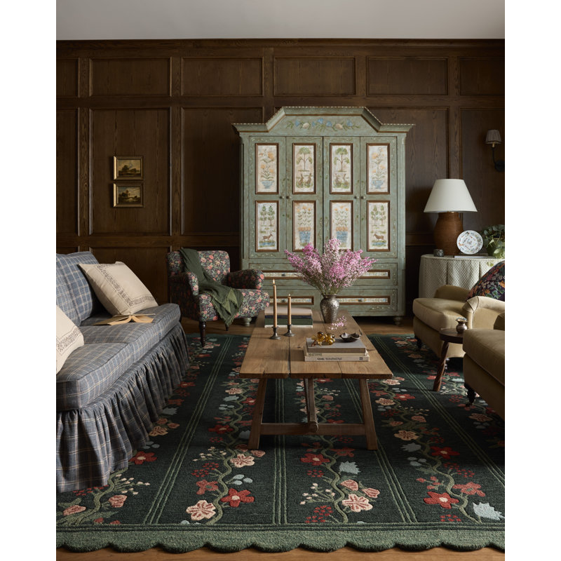 Rifle Paper Company x Loloi Thistle Forest / Multi  Area Rug, Square 1'6"