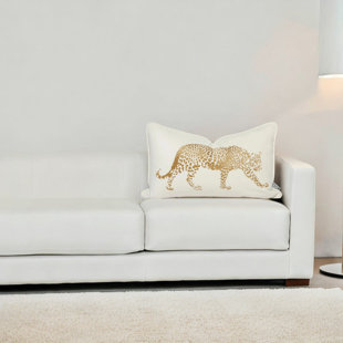 Coussin léopard noir et blanc Leopard