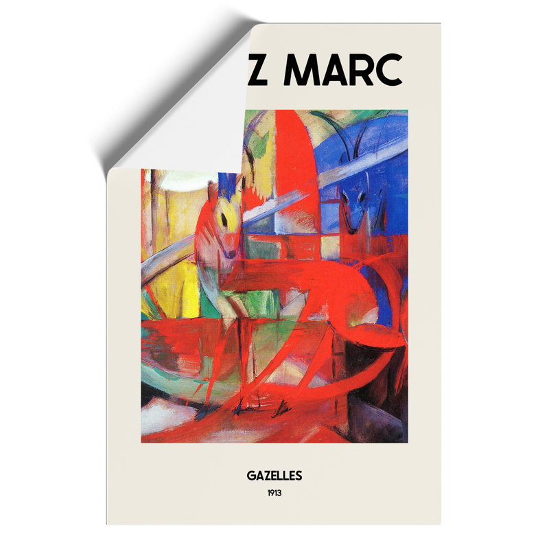 Gazelle Print by Franz Marc - Frameless Print, 42cm H x 30cm W x 0.1cm D