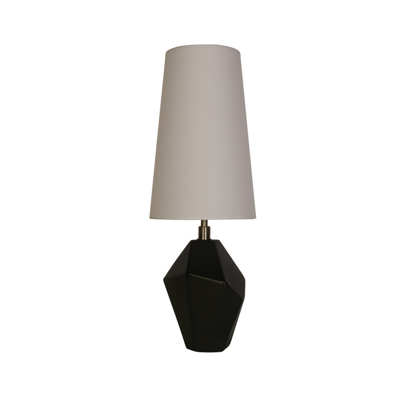 Aynur Resin Table Lamp, Antique Brass, Black