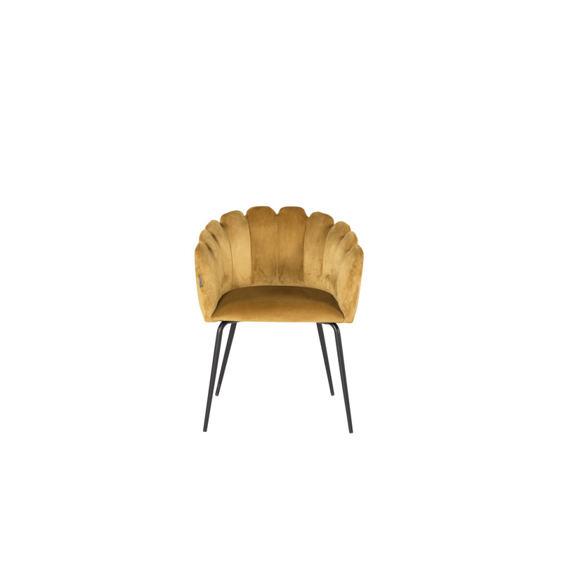 48cm H Tufted Velvet Upholstered Side Chair, Yellow