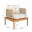 Fauteuil club d'extérieur en bois d'acacia et corde avec coussins