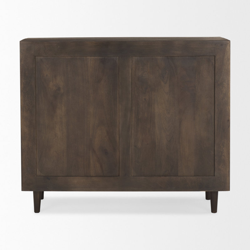 Apia Dark Brown Solid Mango Wood Office Storage Cabinet