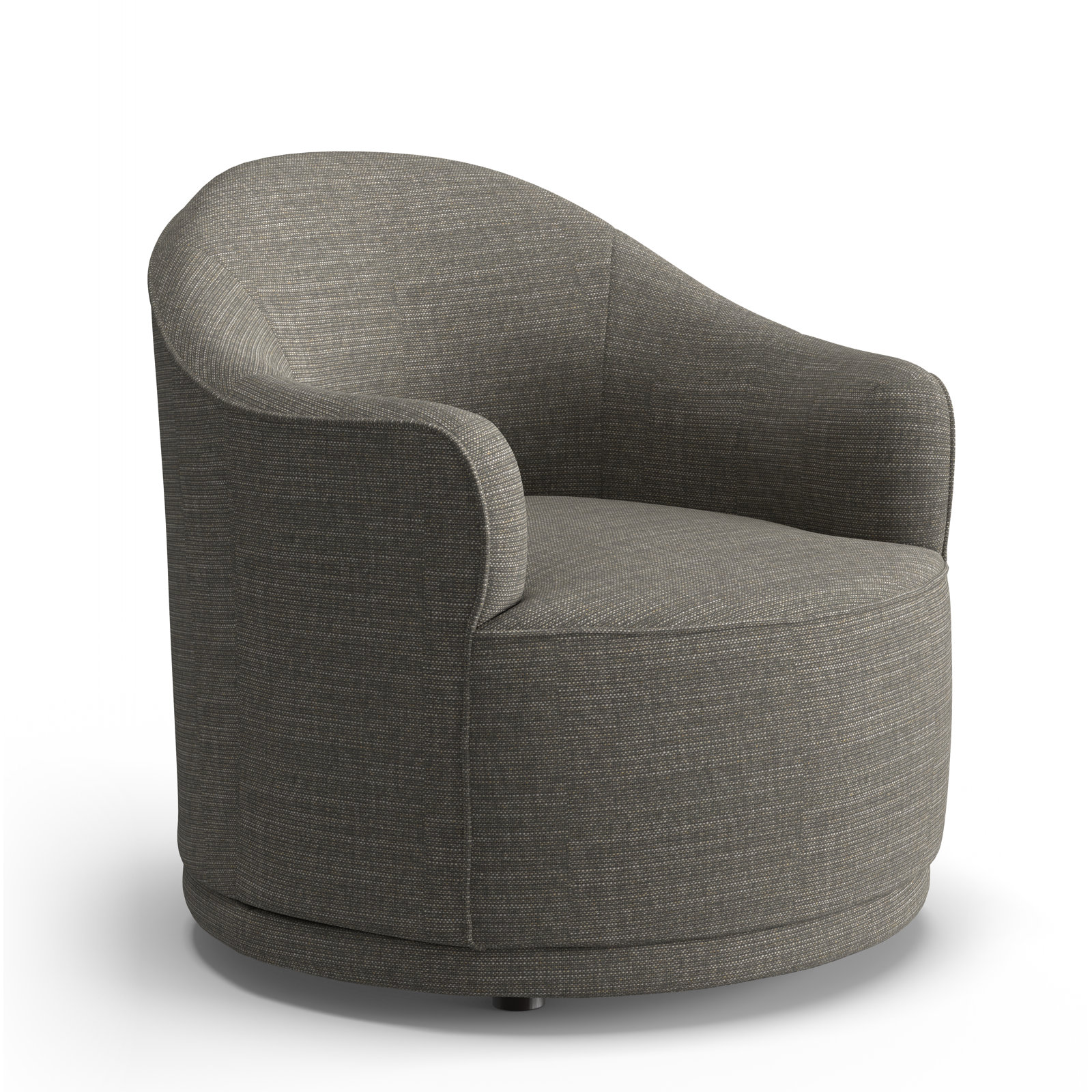Upholstered Swivel Barrel Chair, Slate Linen Blend