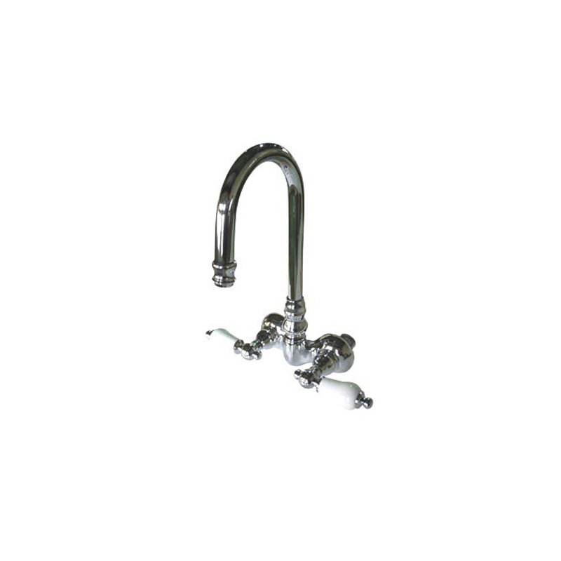 Hot Springs Double Handle Wall Mounted Clawfoot Tub Faucet, Chrome