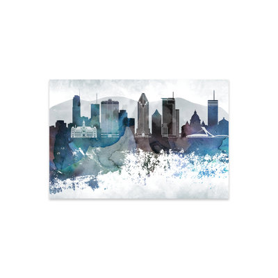 «Montreal Blueish Skyline», reproduction sur verre acrylique
