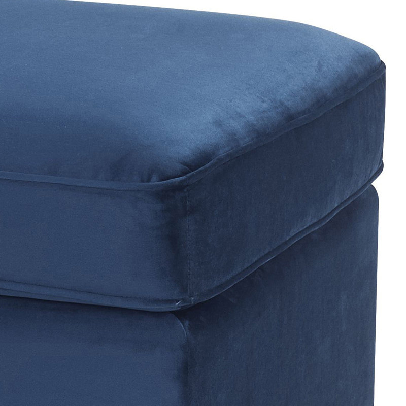 Rectangle Ottoman, Gray Velvet