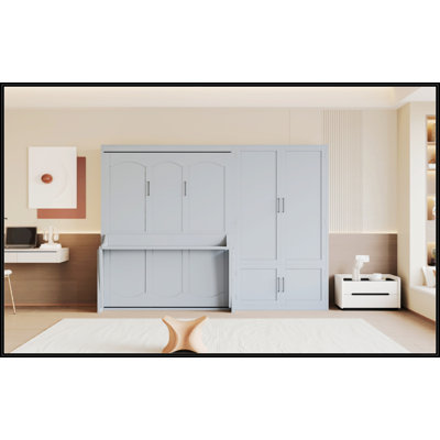 Grand lit escamotable mural avec placard