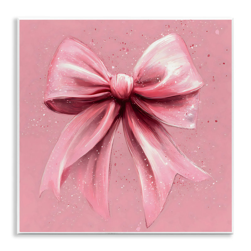 Plaque murale «Big Bow» rose avec taches, design by Creative Studio