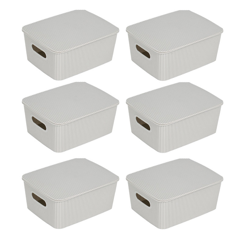 GLAD™ Storage Bin with Lid, Pack of 6, Gray
