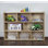 3-Tier Open Shelves Birch Plywood Bookcase, 8-Cube Storage Organizer Display Shelf, 34"H