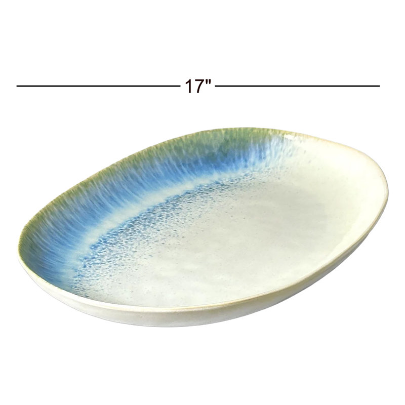 Rosalee Stoneware Platter, 11" W x 17" L