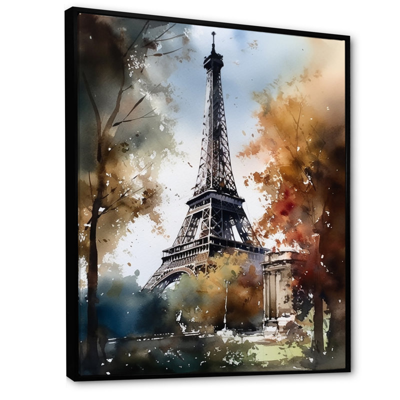 «Paris On A Sunny Day II», reproduction sur toile, H 40 po x l 30 po x P 1,5 po, Cadre flottant noir
