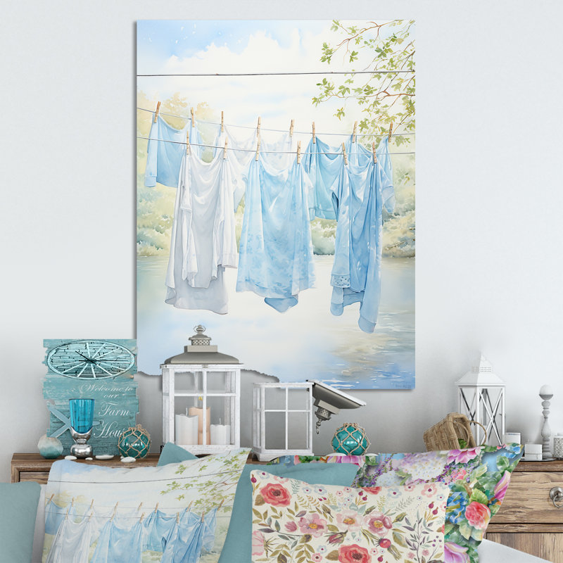 Art mural en métal Wash Wash Blues In Provence 3, H 32 po x l 24 po x P 1 po