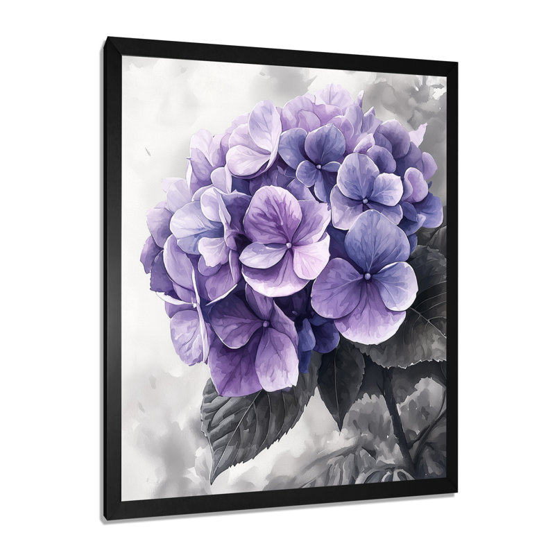Pennels - décoration murale florale, Noir, H 20 po x l 12 po, Reproduction encadrée d'une seule photo