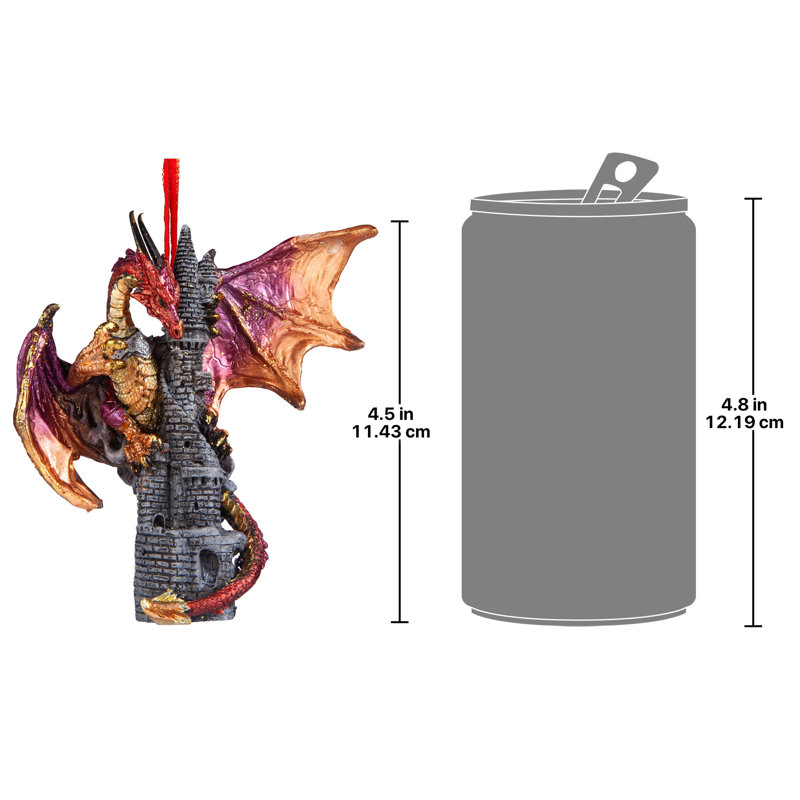 11.5cm Handmade Resin Dragon Hanging Figurine Ornament