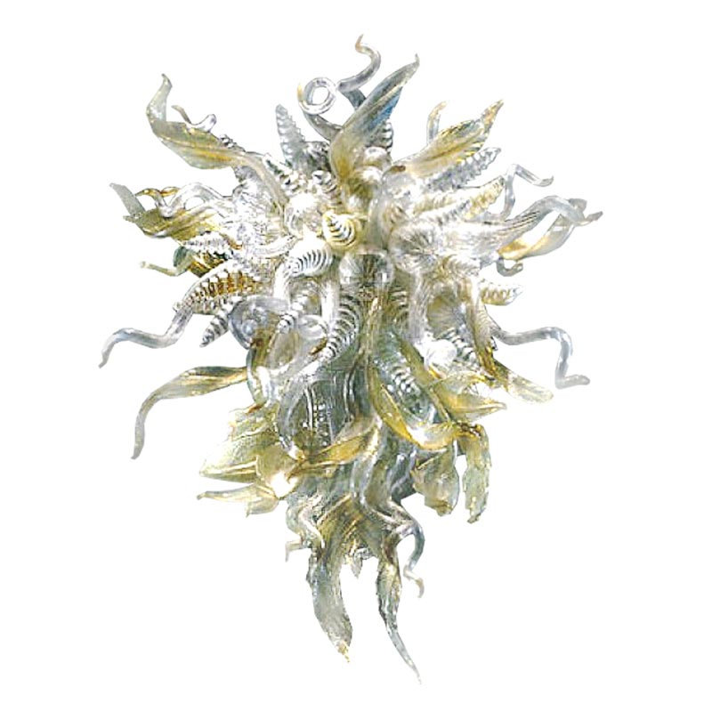 Lustre jaune sarcelle Alan Mizrahi, Ambre, Nickel brossé, H 34 po x l 27 po x P 27 po