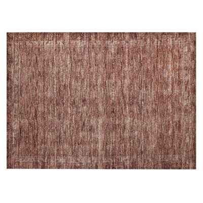 Machine Washable Indoor/Outdoor Xhevrie Terracotta Rug