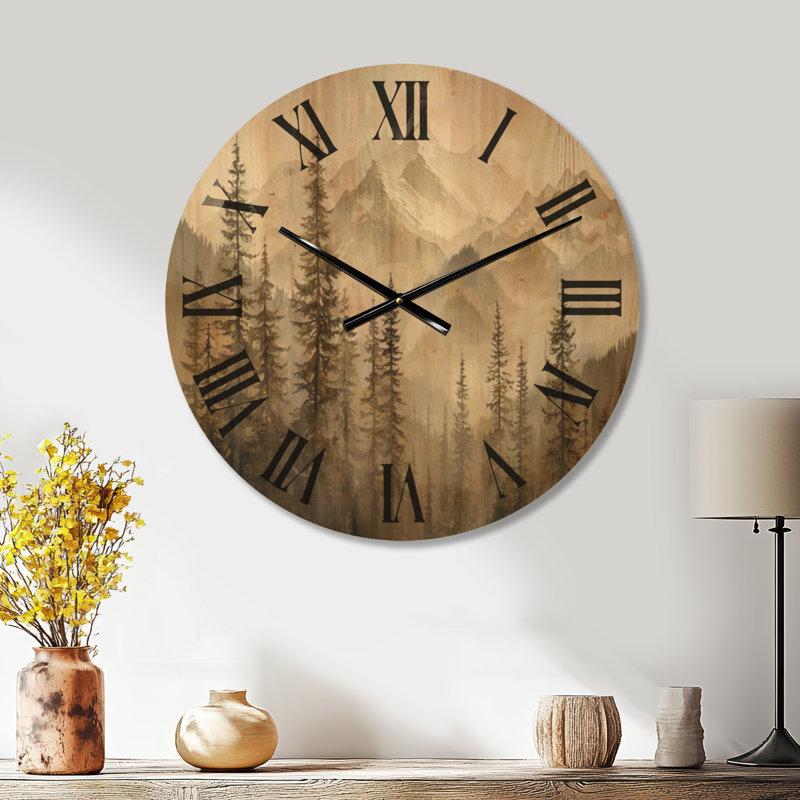Horloge murale en bois Alpine Alpine, Large