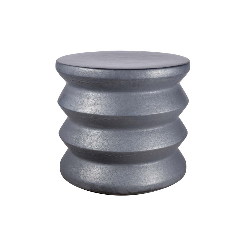 Provenance Signature Outdoor Round Side Table, Pewter
