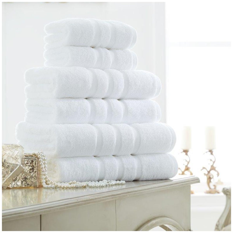 Zero 2 Piece Bath Towel Same-Size Bale, White, Bath Sheet - 2 Pack