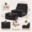 Ensemble de fauteuil d'appoint et de repose-pieds 33 po en mousse viscoélastique à compression - repose-pieds sans cadre avec assise profonde sans assemblage requis-2100701741