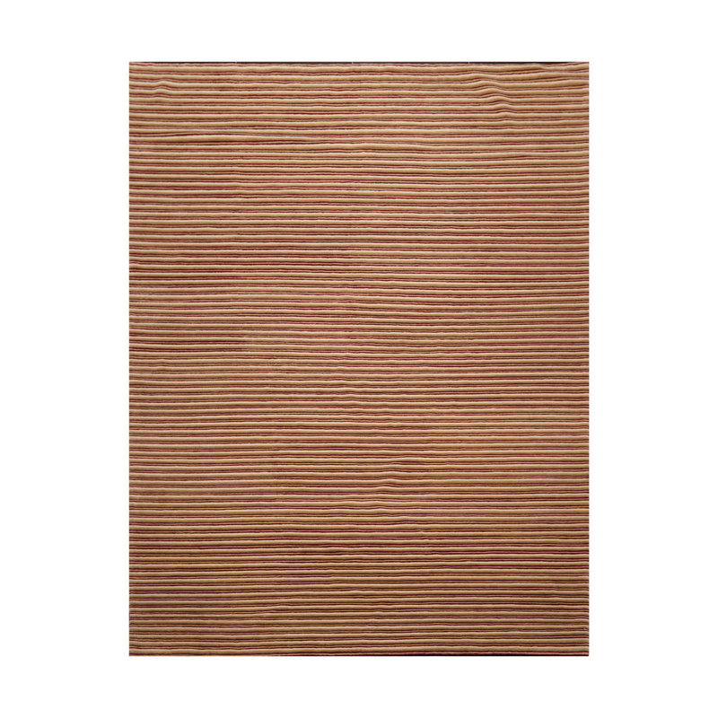 Tapis brun en laine noué à la main de conception unique 8 pi x 10 pi Gak