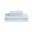 Ensemble d'édredon à rayures avec draps bleu / gris-128954405