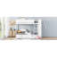 Lit simple superposé au-dessus blanc avec 2 tiroirs et armoire - Économie d'espace-283927836-283927837
