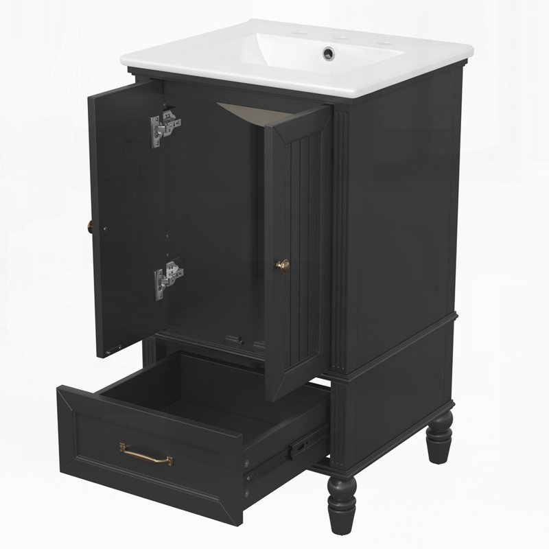 Meuble-lavabo avec deux portes 20 po, Blanc
