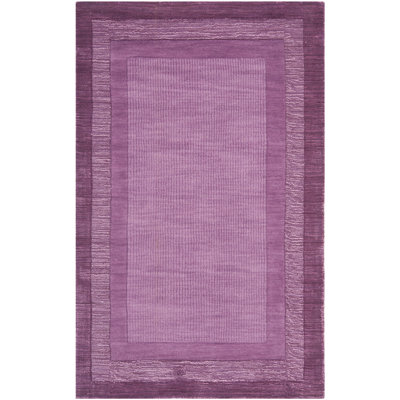 Tapis mauve en laine tissé à la main à motif géométrique Scanlan