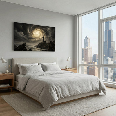 Art mural sur toile, "Phare sur une côte rocheuse"