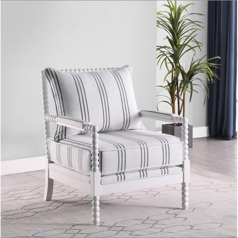 Chaise d'appoint rembourrée à rayures