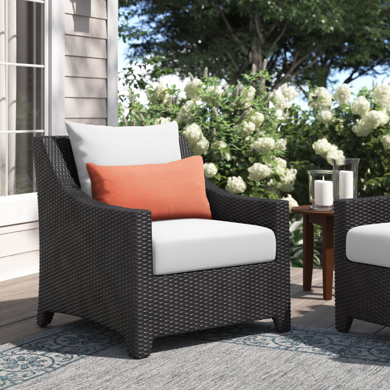 Fionnula Aluminum Outdoor Lounge Chair, Cast Coral Sunbrella® Plainweave