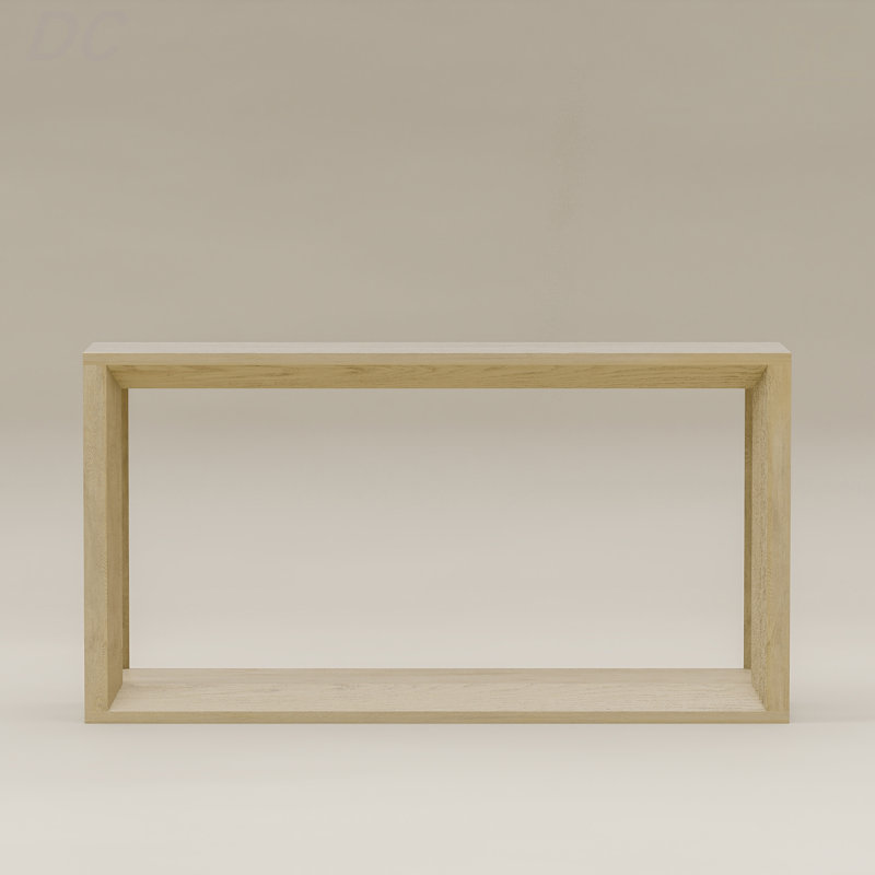 Console rectangulaire de 60 po en placage de bois, table de canapé large, table de canapé derrière avec amplement de rangement pour le vestibule et le salon, chêne délavé