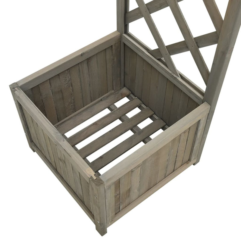 Marlow Home Co. Garden Pergola With Planter Solid Fir Wood, Grey