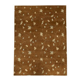 Floral Area Rug in Dark Orange/Yellow
